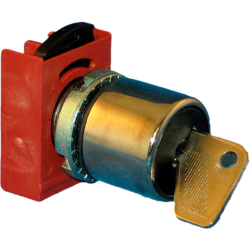 22mm Key Selector Sw Operator, chrome, 3 pos; maintained, Zcam, key remove all positions- 2NO/NC
