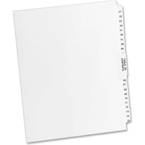 Avery Premium Collated Legal Exhibit Divider, Printed 51 to 75, 8.5"x11 ...