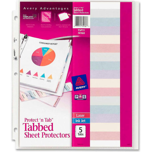 Avery® Protect 'n Tab Top Loading Sheet Protector, 81/2"W x 11"H