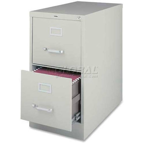 Lorell&#174; 2-Drawer Commercial-Grade Vertical File Cabinet, 15&quot;W x 22&quot;D x 28&quot;H, Gray