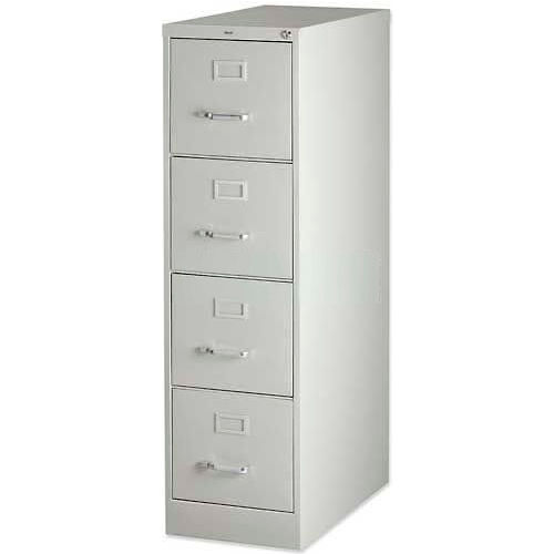 Light Gray 15 by 26-1/2 by 28-3/8-Inch Lorell 2-Drawer Vertical File with Lock 