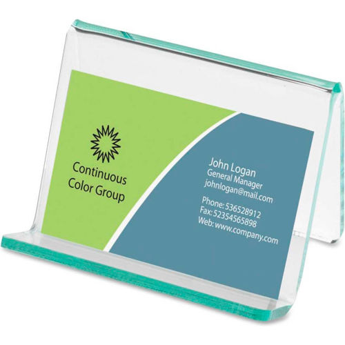 Lorell&#174; Acrylic Transparent Green Edge Business Card Holder