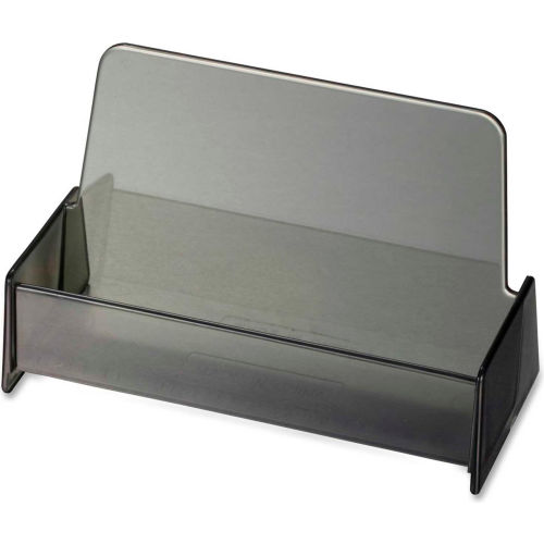 Officemate® Broad Base Business Card Holder, Plastic, Smoke