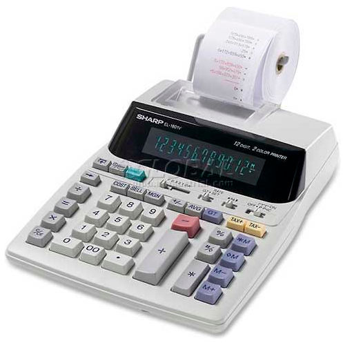 Renewed Adding Machine for Accounting Use Blue AC Adapter Included Printing Calculator with 12 Digit LCD Display Screen Two Color Printing 2.03 Lines/sec 