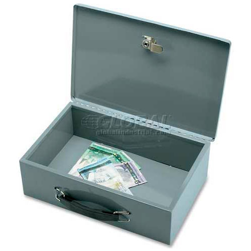 Sparco Steel Insulated Cash Box 15502 Keyed Lock, 12-13/16&quot;W x 8-5/16&quot;D x 3-13/16&quot;H, Gray