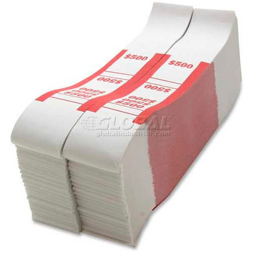 Sparco Color-Coded Quick Stick Currency Band BS500WK $500 in $5 Bills Red, 1000 Bands/Pack