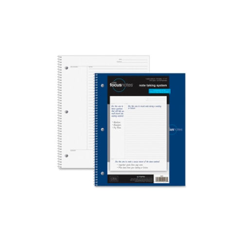 Tops® NoteTaking System Notebook, Wire, 20 lb, 11"x9", 100 Sheets, White