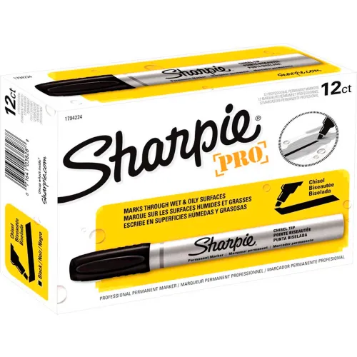 Sharpie Chisel Tip Permanent Markers, Black (12 ct.)