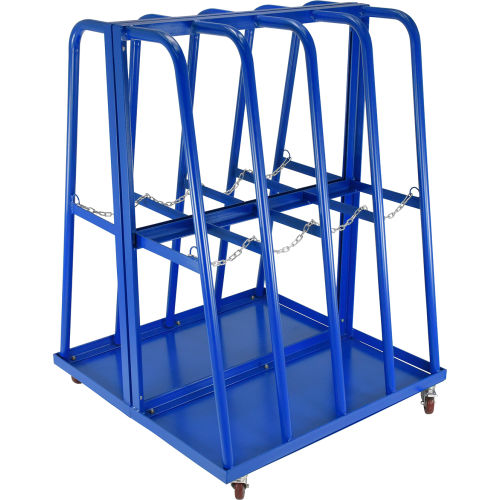 Vestil Steel Double Sided Vertical Storage Rack Cart, 8 Bays, 48" Long