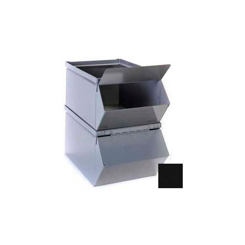 Stackbin® Hinged Hopper Front Cover For 7-1/2"W x 15-1/2"D x 6"H Steel Bins, Black