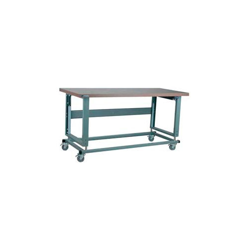 Stackbin 2500 Series Workbench W/ Hardboard Top & Power Lift, 48"W x 30"D, Black