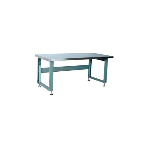 Stackbin 4000 Series Workbench W/ Stainless Steel Top & Power Lift, 96&quot;W x 36&quot;D, Gray