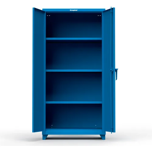 Strong Hold Storage Cabinet: 36 in x 24 in 75 in, 3 Shelves, 94 Bins, Yellow, Flush, 14 GA Panel Model: 36-BS-243-L