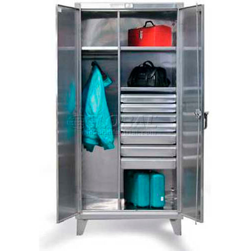 Strong Hold® Combination Cabinet 46-W-243-7DB-SS - With 7 Drawers 48 x 24 x 78