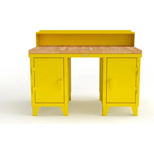 Global Industrial™ Pedestal Shop Desk w/ 4 Drawers & Shelf Global Industrial™ Pedestal Shop Desk w/ 4 Drawers & Shelf