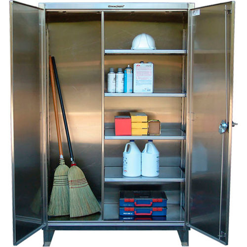 Strong Hold® Heavy Duty Closet Cabinet 55-BC-243-SS - Stainless Steel 60 x 24 x 66