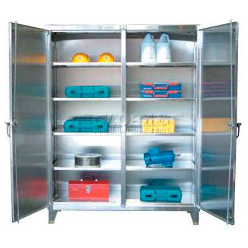 Strong Hold® Independent Locking Cabinet 65-DS-246SS - Stainless Steel Double Door 72 x 24 x 66