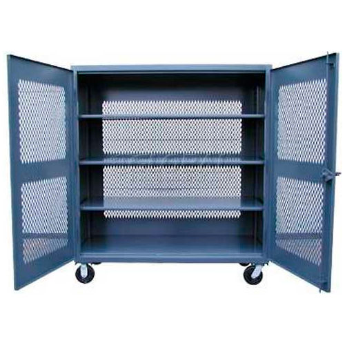 Strong Hold® Heavy Duty Mobile Ventilated Cabinet 65-VB-243-CA - 72 x 24 x 67