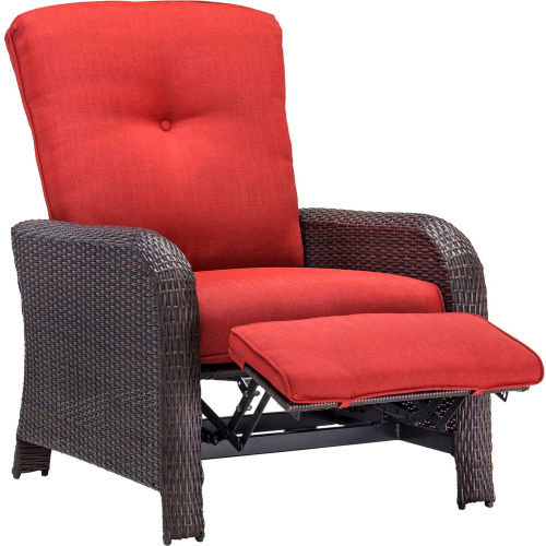 Strathmere Outdoor Reclining Lounge Chair, Crimson Red
