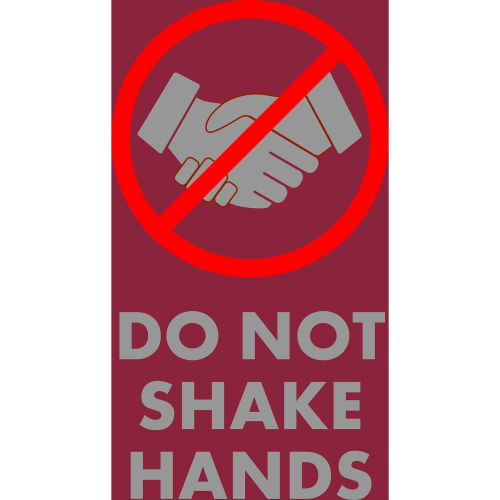 NoTrax® Do Not Shake Hands Safety Message Mat 3/8" Thick 4' x 6' Red