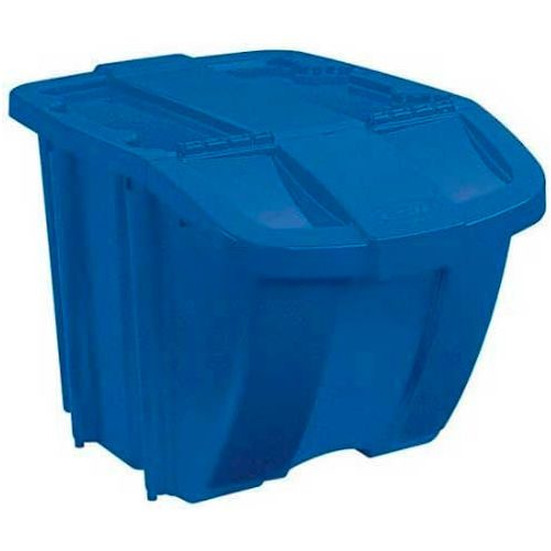 Suncast BH181212 18 Gallon Stacking Hopper Bin, Blue w/Blue Lid Pkg Qty 8
