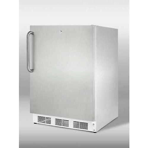 SummitADA Comp BuiltIn RefrigeratorFreezer, Lock, Complete S/S Exterior