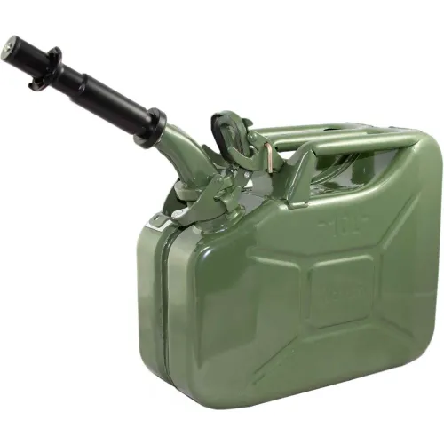 Wavian Jerry Can w/Spout & Spout Adapter, Green, 10 Liter/2.64