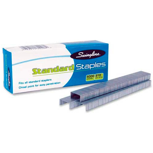 Swingline® Standard Staples, 1/4" Leg Length, 210 Per Strip, 5000/Box