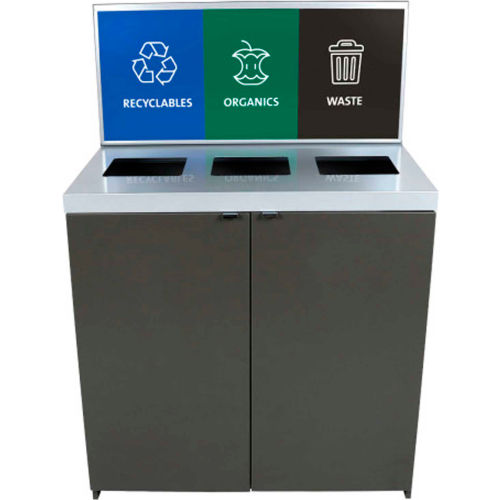 Busch Systems Triple Sessanta w/ Sign Frame - 69 Gallon - Slate - 102097