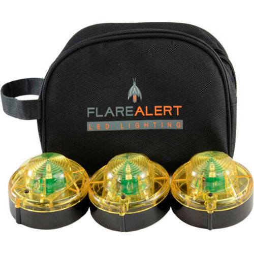 FlareAlert Standard Battery Powered LED Emergency 3 Beacon Kit, Yellow, B3-F-Y