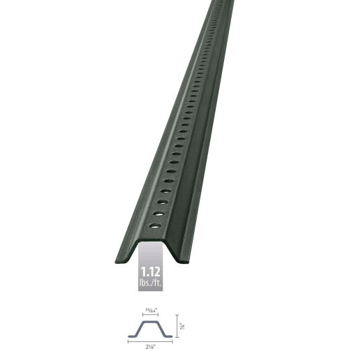 UChannel Sign Post, 8'L, 1.12 lbs./ft., Green Post, Holes 30" Down Post