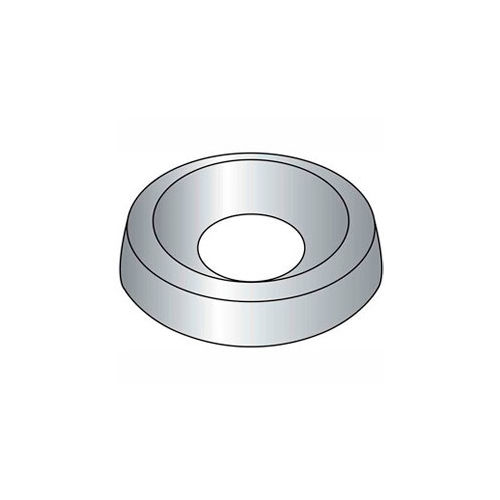 #6 Countersunk Finishing Washer - .185/.161" I.D. - Steel - Nickel Plated - Grade 2 - 100 Pk
