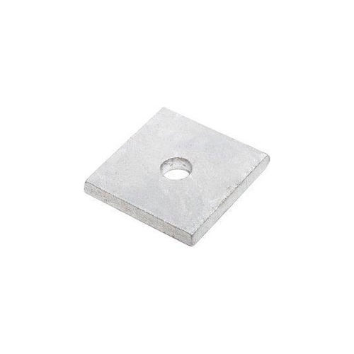 1/2&quot; Square Plate Washer - 9/16&quot; I.D. - 1/8&quot; Thick - Steel - Galvanized - Grade 2 - Pkg of 25
