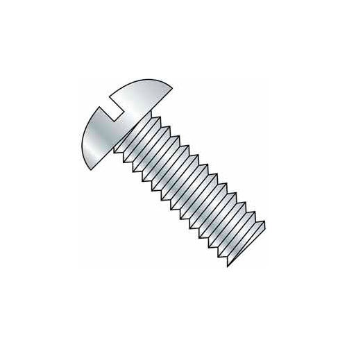 1/4-20 x 1/2&quot; Machine Screw - Slotted Round Head - Steel - Zinc Plated - Pkg of 100