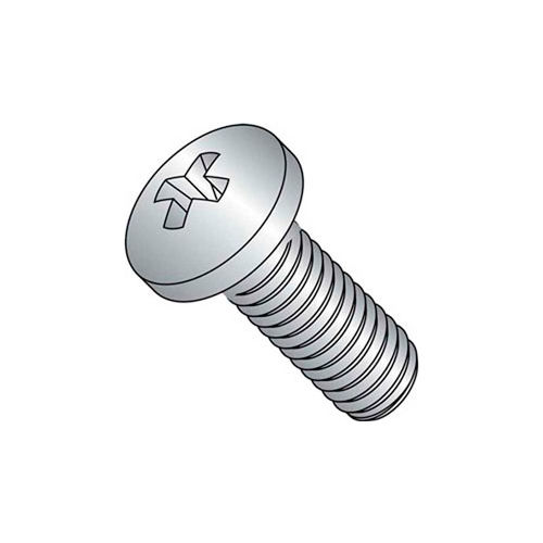10-32 x 1/2" Machine Screw - Phillips Pan Head - Steel - Zinc Plated - Pkg of 100