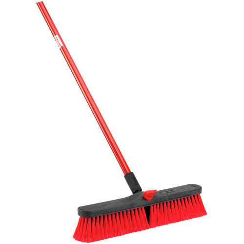 Libman Commercial Push Broom With Resin Block - 18&quot; - Medium-Duty Bristles - 804 - Pkg Qty 4