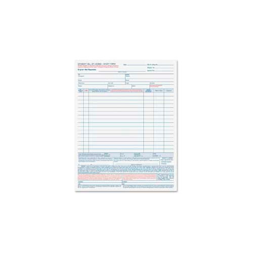 Tops® Bill Of Lading Forms, 4Part, Carbonless, 81/2" x 11", White, 50
