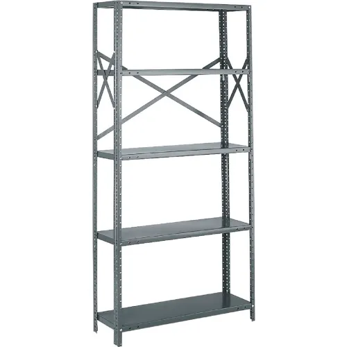 Tri-Boro Klip-It 5 Shelf, 20 Ga Open Solid Steel Shelving, Starter