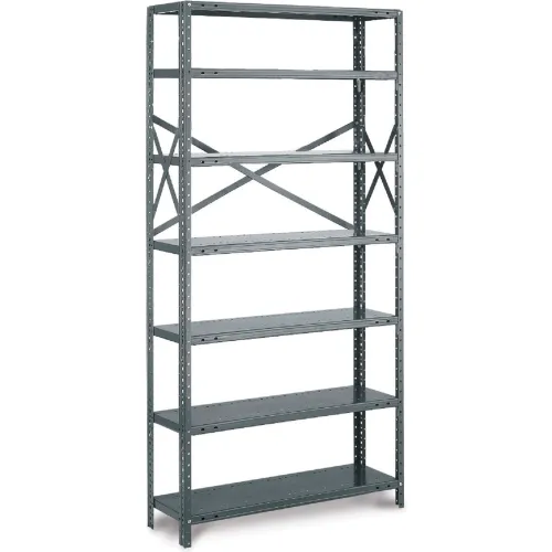 Tri-Boro Klip-It 7 Shelf, 18 Ga Open Solid Steel Shelving, Starter
