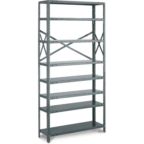 TriBoro KlipIt 8 Shelf, 20 Ga Open Steel Shelving Unit, Starter, 48"W
