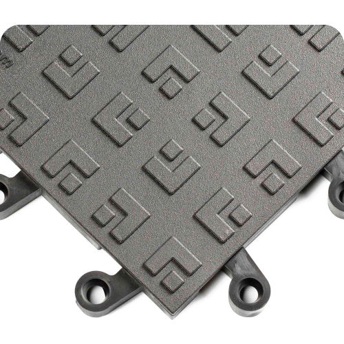 Wearwell® ErgoDeck® General Purpose Solid 7/8" Thick 1.5' x 1.5' Charcoal - Case of 10