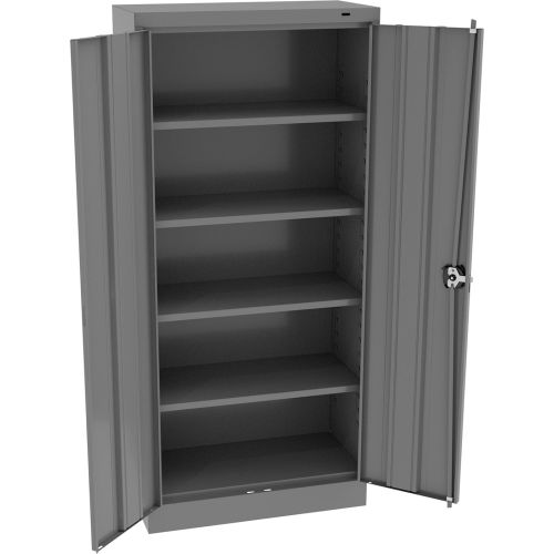 Tennsco Smart Space All-Welded Storage Cabinet, 30&quot;Wx15&quot;Dx66&quot;H, Medium Gray
