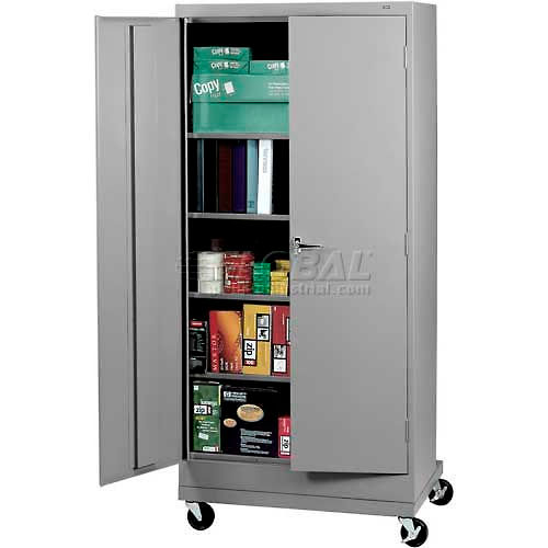 Tennsco Mobile Deluxe Storage Cabinet CK2470-CPY - Unassembled 36"W X 24"D X 78-3/4" H, Putty