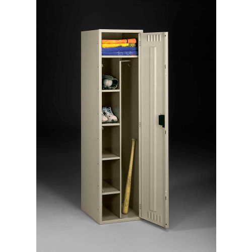 Tennsco® 1-Tier 1 Door Combination Locker, 24"W x 21"D x 72"H, Sand, All-Welded
