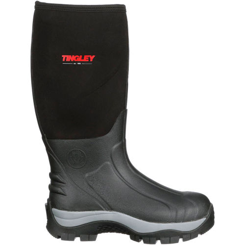 Tingley® Badger Insulated Fleece-Lined Boots, Plain Toe, Midsole, Deep Lug, 17"H, Blk, Size 14