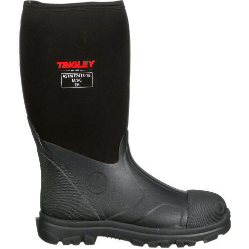 Tingley&#174; Badger Neoprene Boots, Steel Toe, Upper Rubber Sole, Steel Shank, 15"H, Blk, Size 14