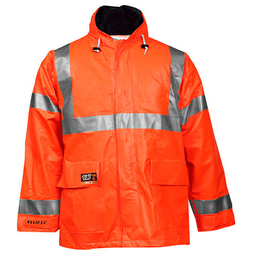 Tingley® Eclipse™ Hi-Visibility FR Hooded Coat, Zipper, Fluorescent Orange/Red, 3XL