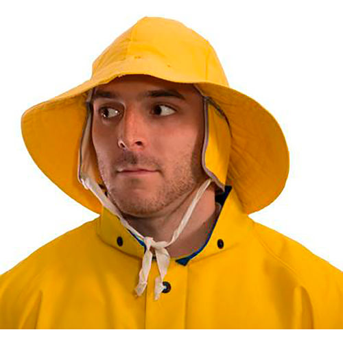 yellow rubber rain hat