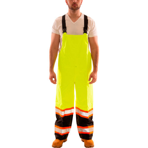 Tingley® Icon™ Overall, Fluorescent Lime/Black - Snap Fly Front, 2XL