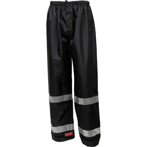 Tingley® Icon™ Waterproof Breathable Pants W/Silver Reflective Tape, Black, XL